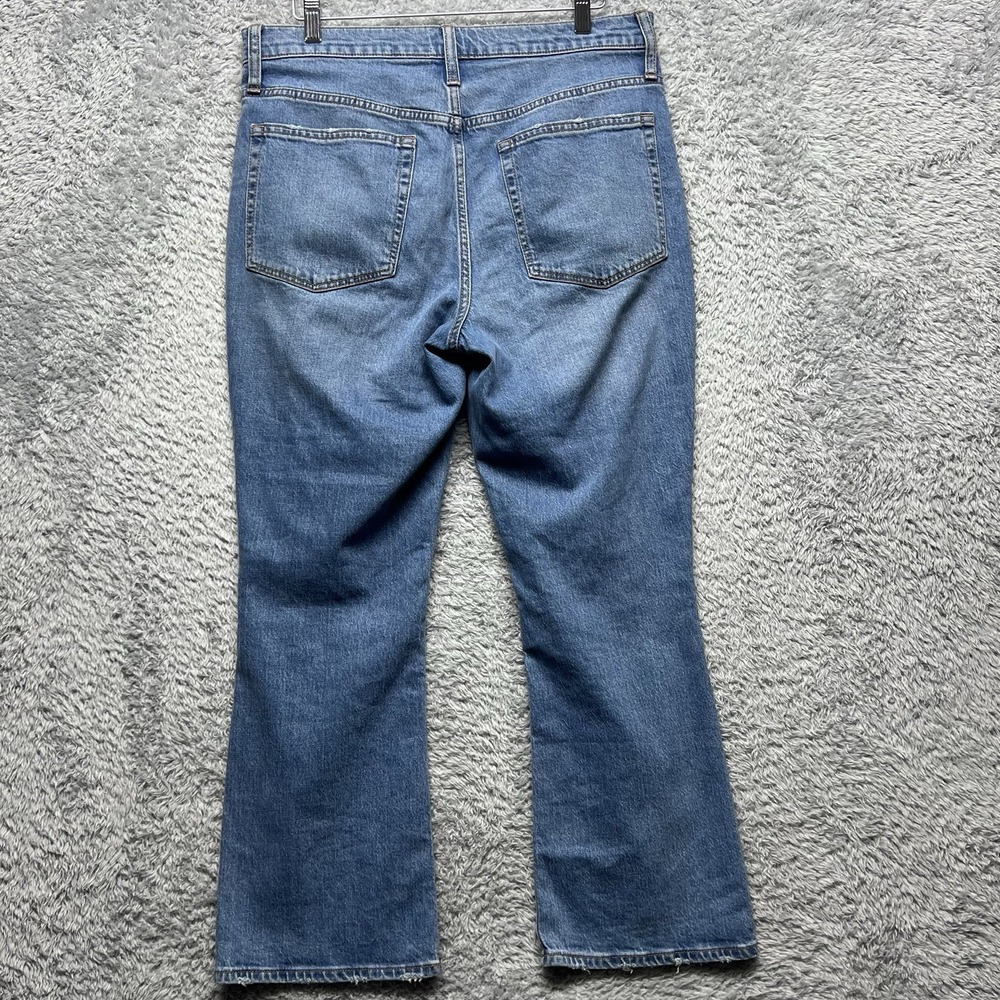 J Crew Jeans Womens 30 Blue Crop Flare Mid Rise Distressed Ripped Stretch - Picture 6 of 11